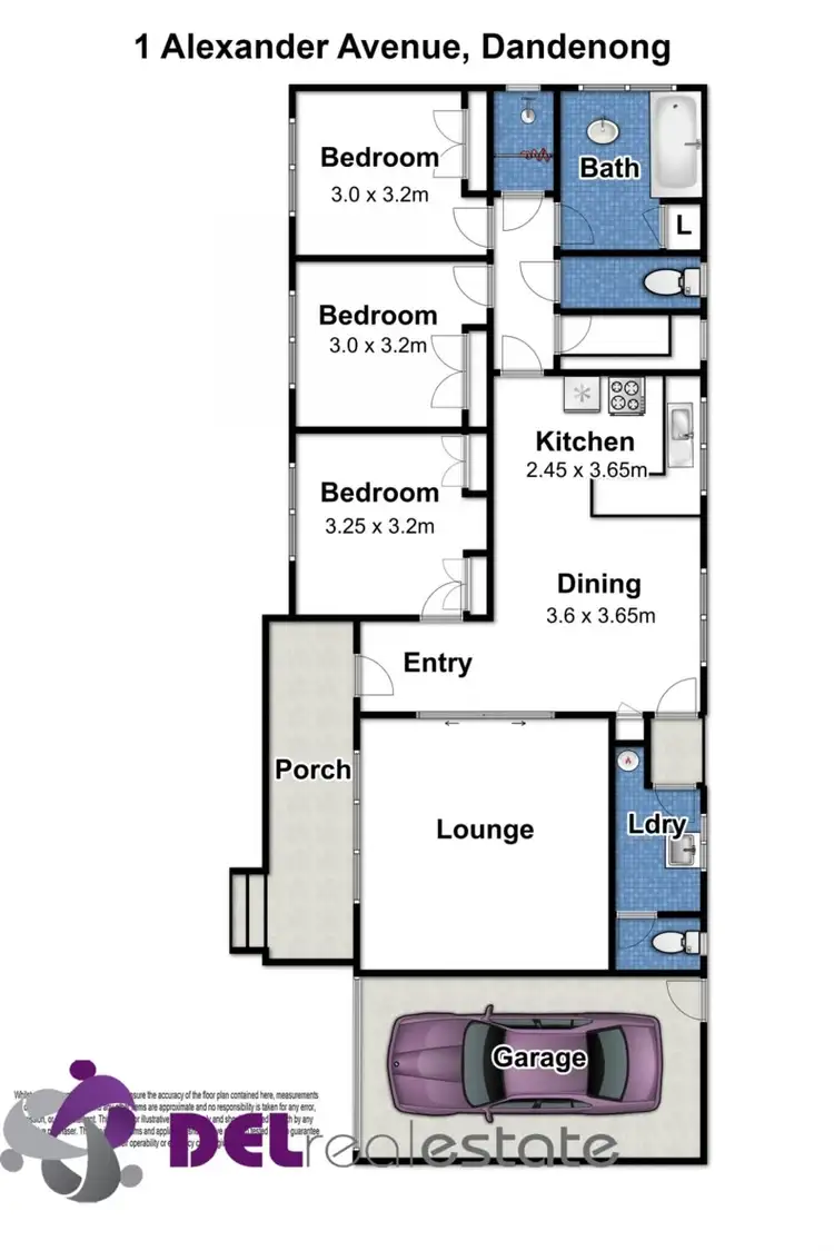 Floorplan of Homely house listing, 1 Alexander Avenue, Dandenong VIC 3175