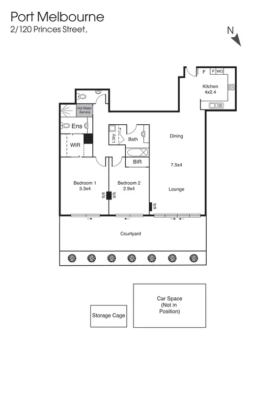 Floorplan of Homely apartment listing, 2/120 Princes Street, Port Melbourne VIC 3207