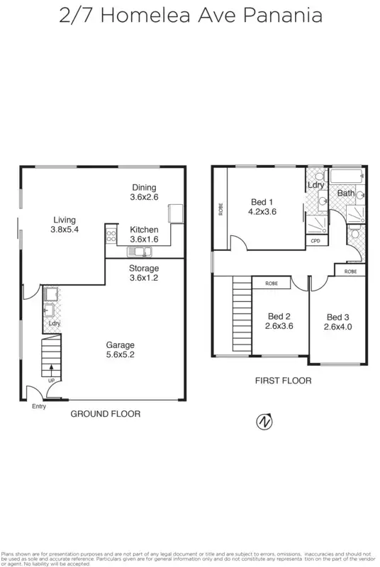 Floorplan of Homely townhouse listing, 2/7-9 Homelea Avenue, Panania NSW 2213