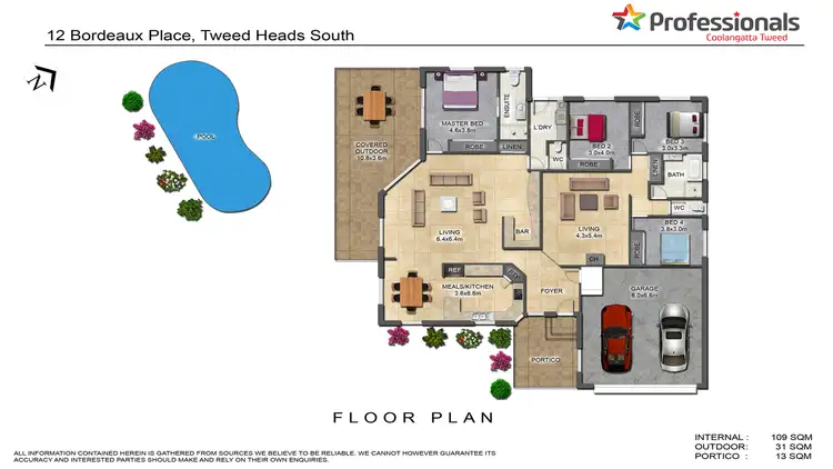Floorplan of Homely house listing, 12 Bordeaux Place, Tweed Heads South NSW 2486