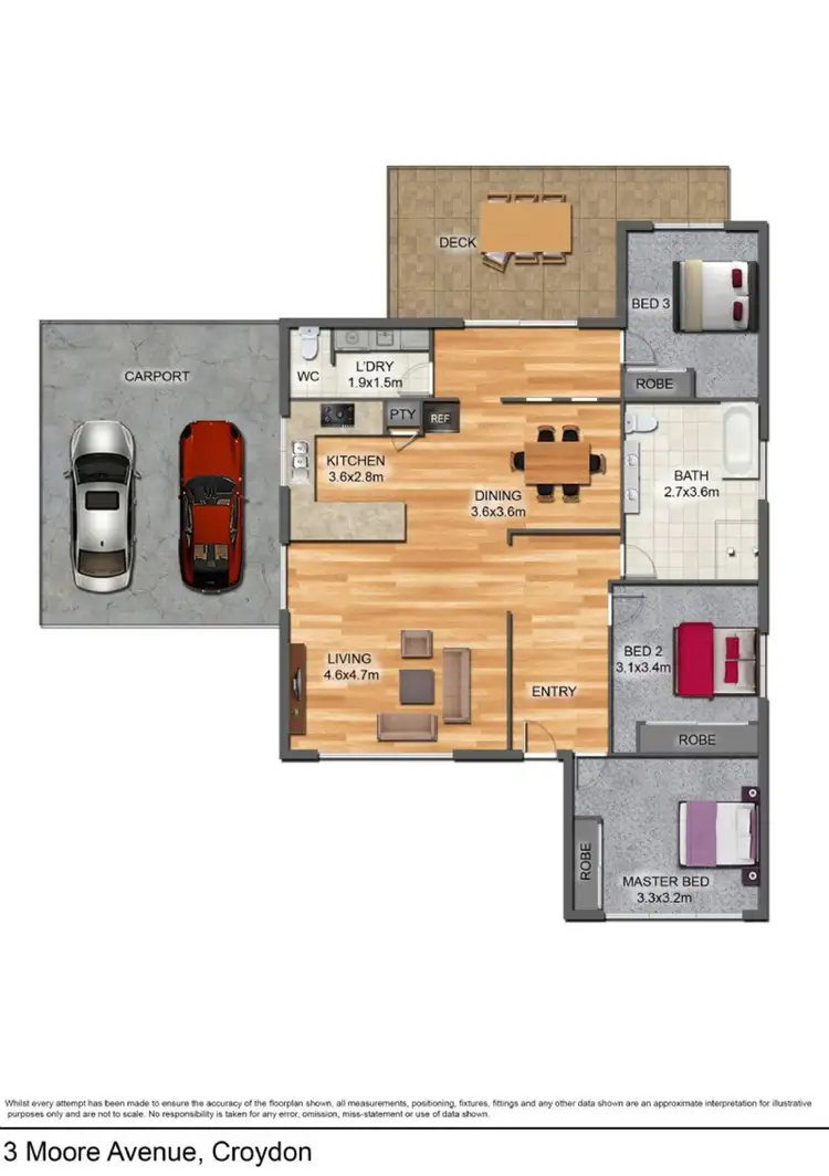 Floorplan of Homely house listing, 3 Moore Avenue, Croydon VIC 3136