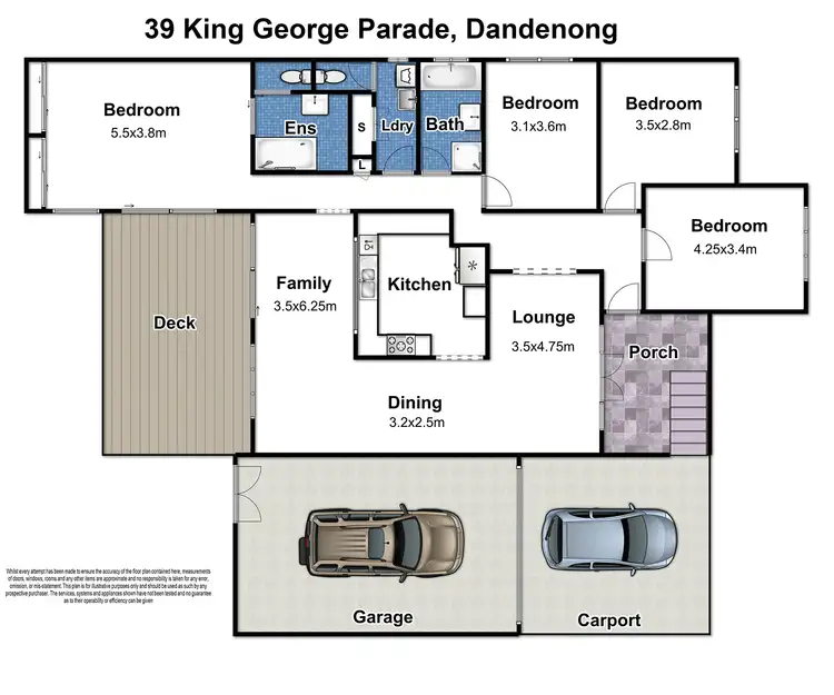 Floorplan of Homely house listing, 39 King George Parade, Dandenong VIC 3175
