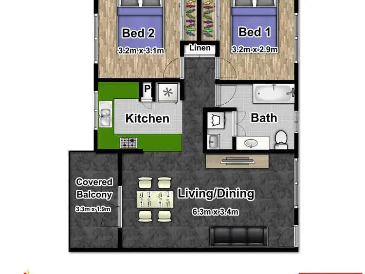 Floorplan of Homely unit listing, 11/3-5 Springfield Crescent, Manoora QLD 4870