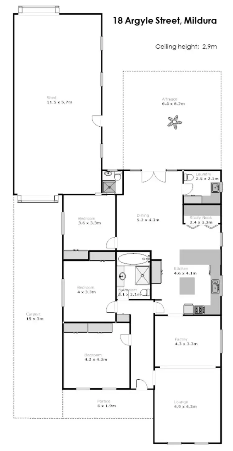 Floorplan of Homely house listing, 18 Argyle Street, Mildura VIC 3500