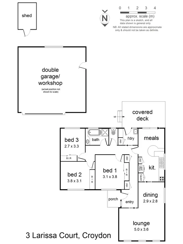 Floorplan of Homely house listing, 3 Larissa Court, Croydon VIC 3136