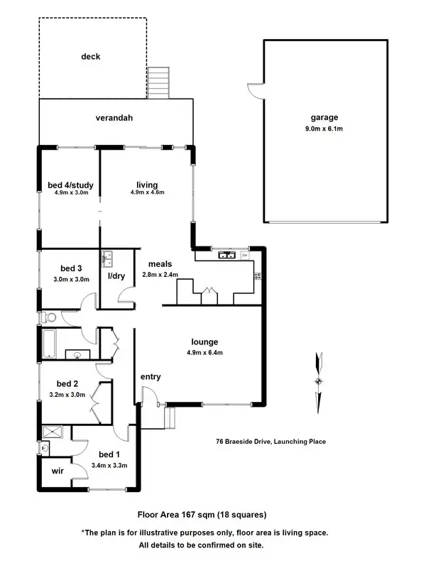 Floorplan of Homely house listing, 76 Braeside Drive, Launching Place VIC 3139