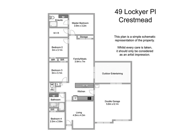 Floorplan of Homely house listing, 49 Lockyer Place, Crestmead QLD 4132