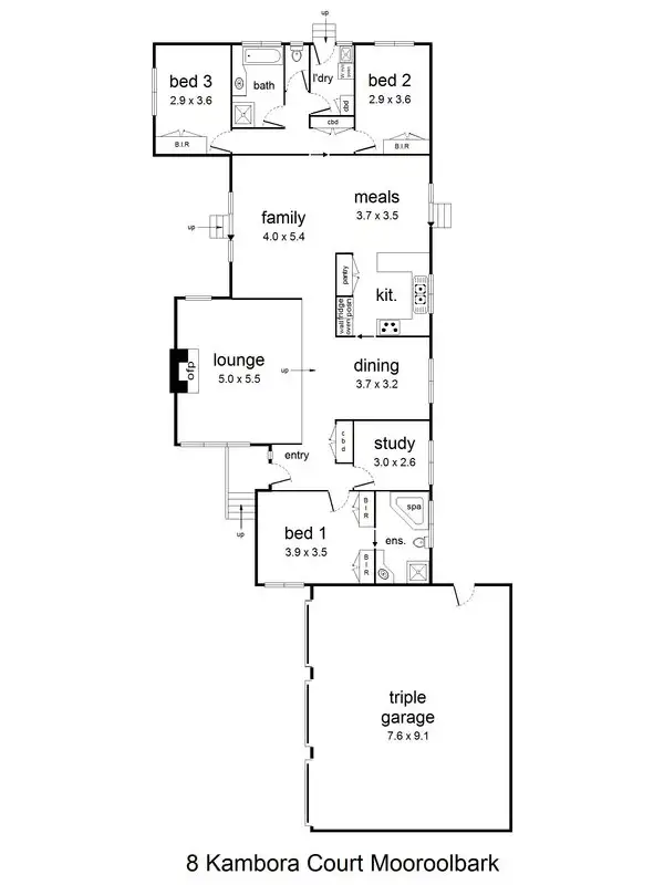 Floorplan of Homely house listing, 8 Kambora Court, Mooroolbark VIC 3138