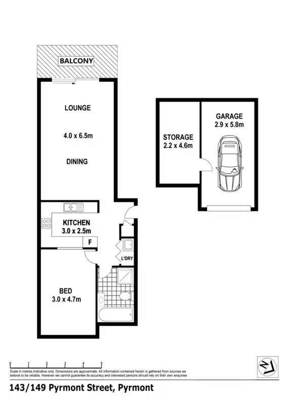 Floorplan of Homely apartment listing, 143/149 Pyrmont Street, Pyrmont NSW 2009