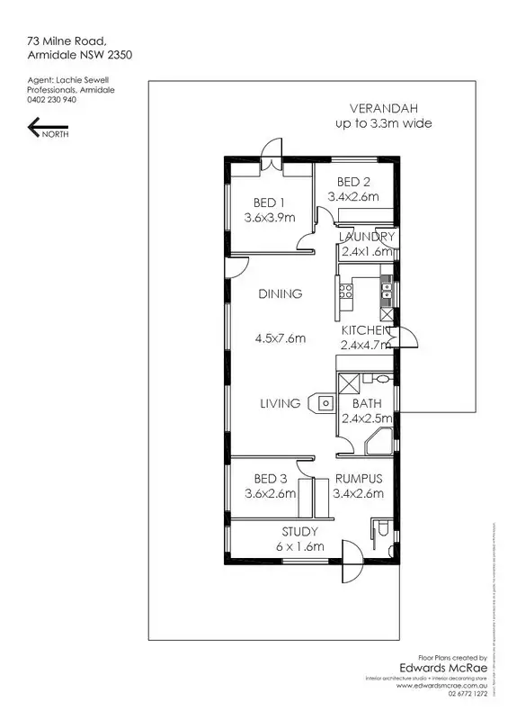 Floorplan of Homely house listing, 73 Milne Road, Armidale NSW 2350