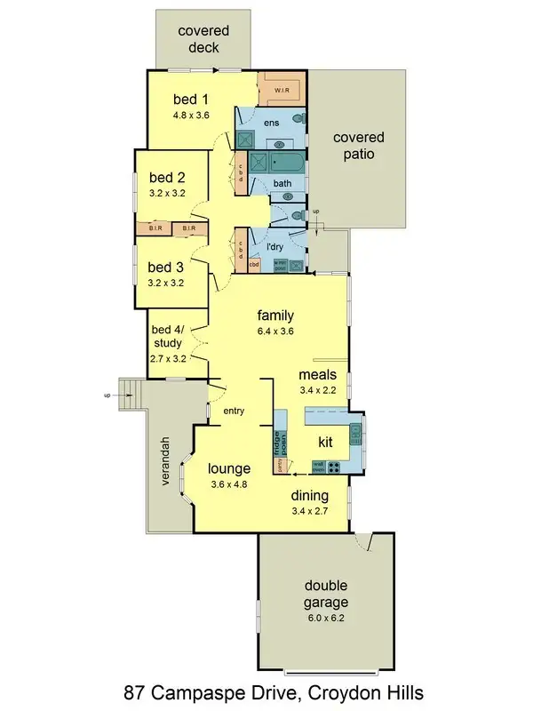 Floorplan of Homely house listing, 87 Campaspe Drive, Croydon Hills VIC 3136