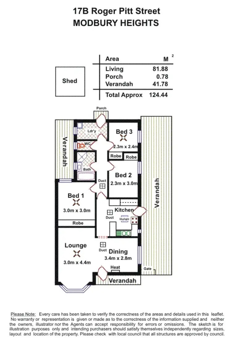 Floorplan of Homely unit listing, 17b Roger Pitt Road, Modbury Heights SA 5092