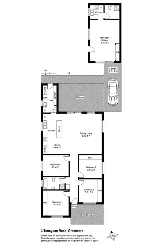 Floorplan of Homely house listing, 3 Tennyson Road, Greenacre NSW 2190