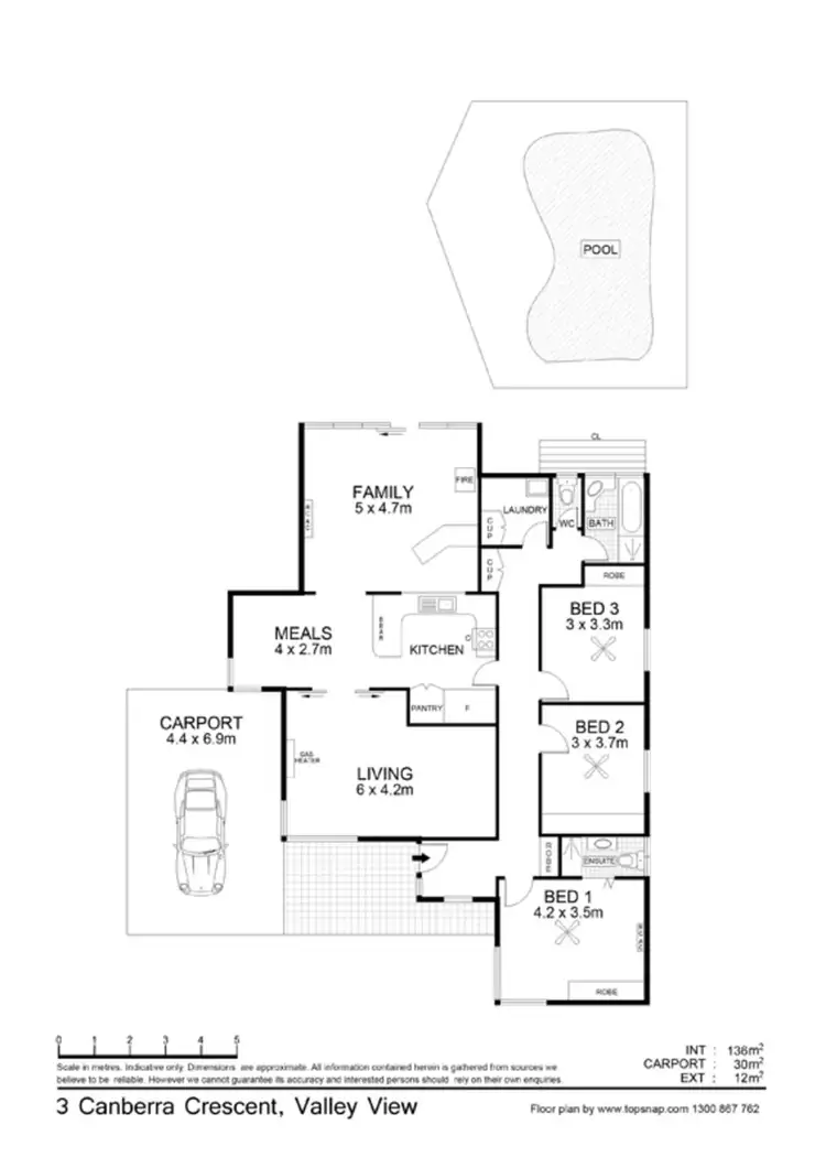 Floorplan of Homely house listing, 3 Canberra Crescent, Valley View SA 5093