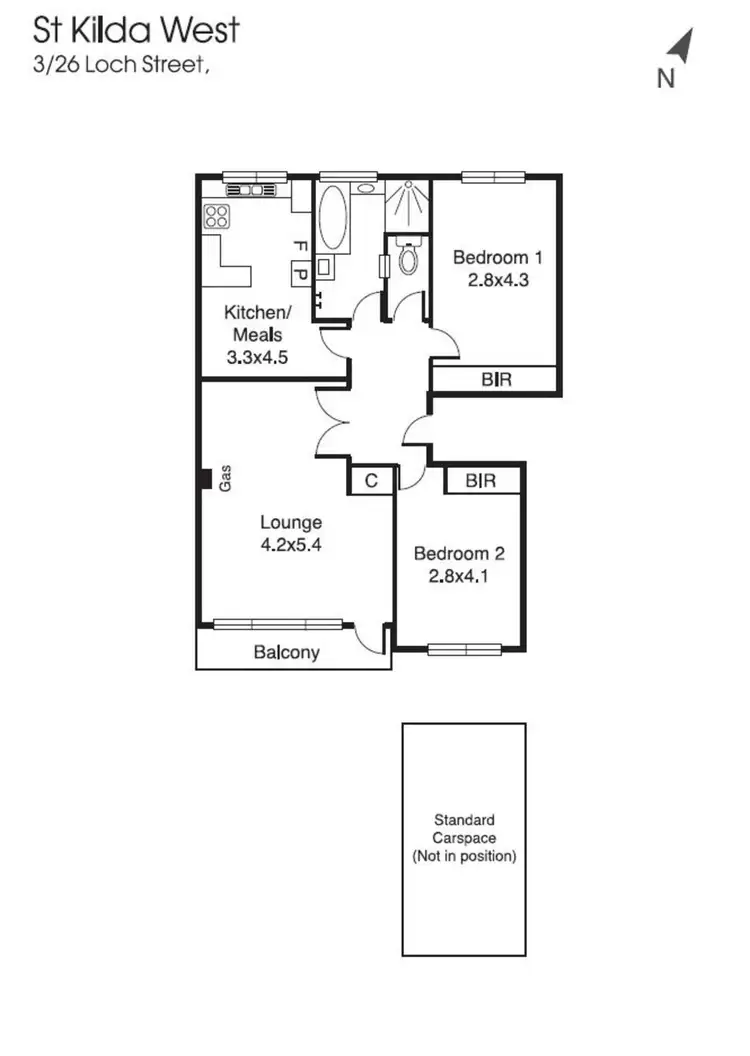 Floorplan of Homely apartment listing, 3/26 Loch Street, St Kilda West VIC 3182