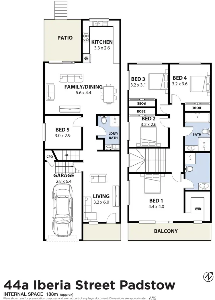 Floorplan of Homely semi-detached listing, 44A Iberia Street, Padstow NSW 2211