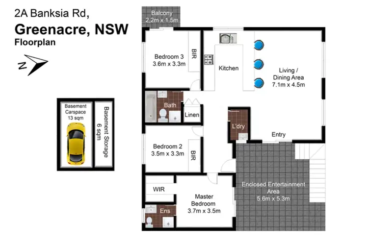 Floorplan of Homely unit listing, 2A Banksia Road, Greenacre NSW 2190