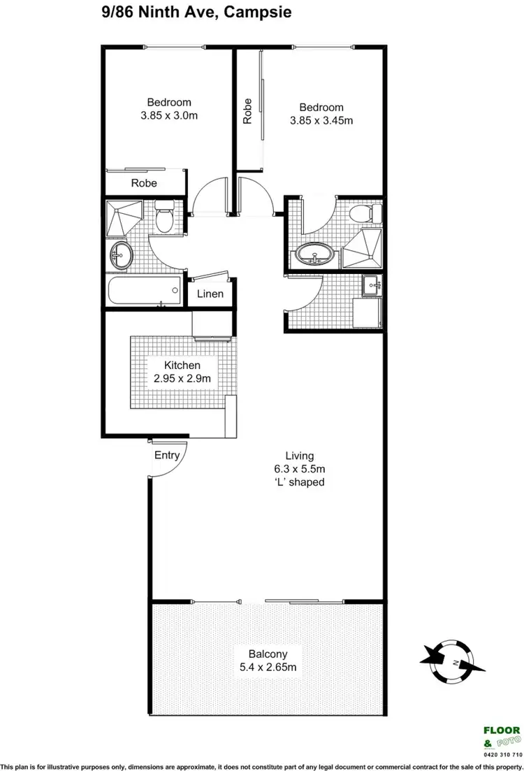 Floorplan of Homely apartment listing, 9/86-88 Ninth Avenue, Campsie NSW 2194