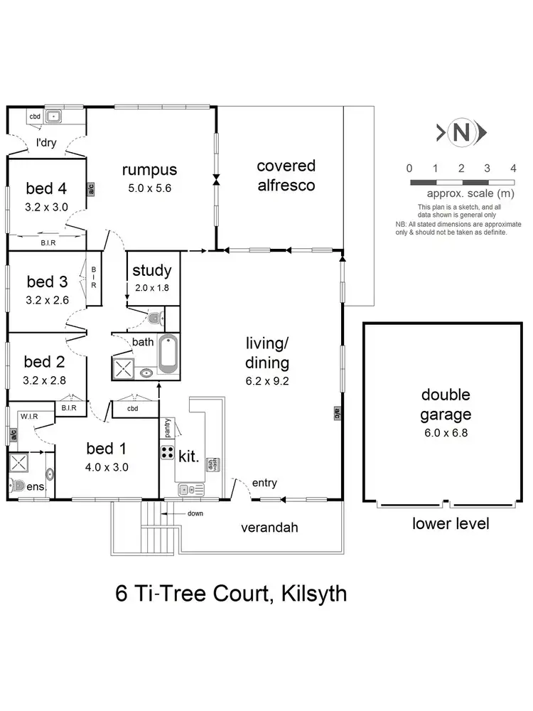 Floorplan of Homely house listing, 6 Ti-Tree Court, Kilsyth VIC 3137