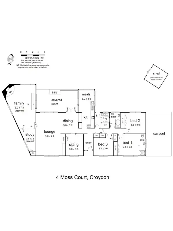 Floorplan of Homely house listing, 4 Moss Court, Croydon VIC 3136