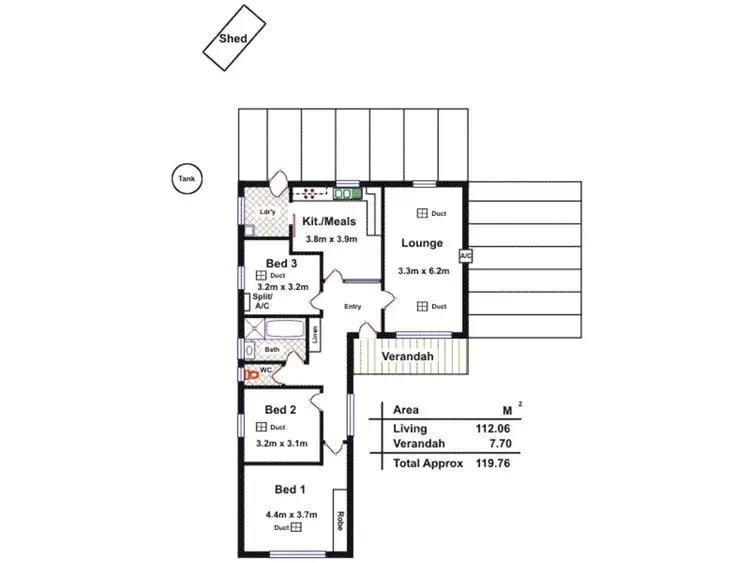 Floorplan of Homely house listing, 44 Wright Road, Ingle Farm SA 5098