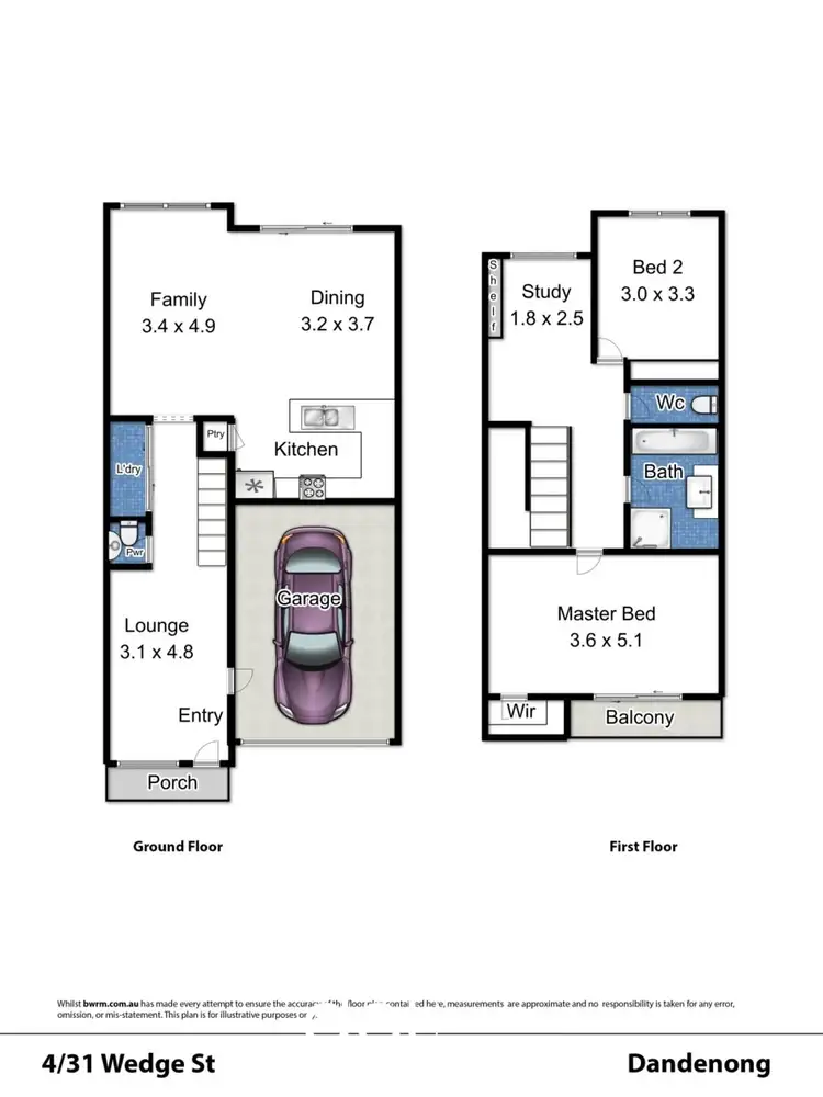 Floorplan of Homely townhouse listing, 4/31 Wedge Street, Dandenong VIC 3175