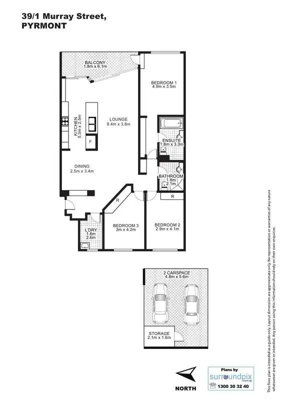 Floorplan of Homely apartment listing, 39/1 Murray Street, Pyrmont NSW 2009