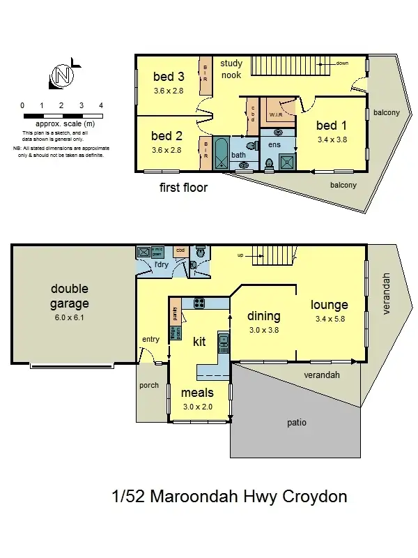 Floorplan of Homely house listing, 1/52-54 Maroondah Highway, Croydon VIC 3136