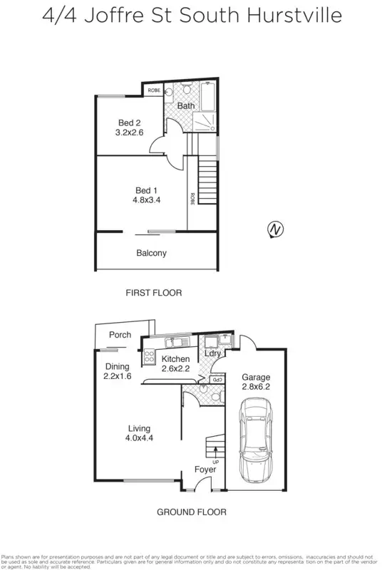 Floorplan of Homely townhouse listing, 4/4 Joffre Street, South Hurstville NSW 2221