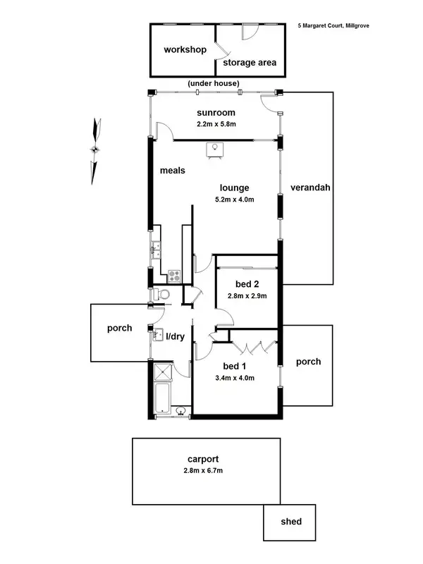Floorplan of Homely house listing, 5 Margaret Court, Millgrove VIC 3799