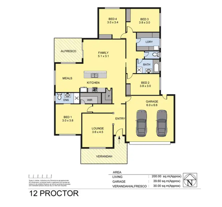 Floorplan of Homely house listing, 12 Proctor Street, Wodonga VIC 3690