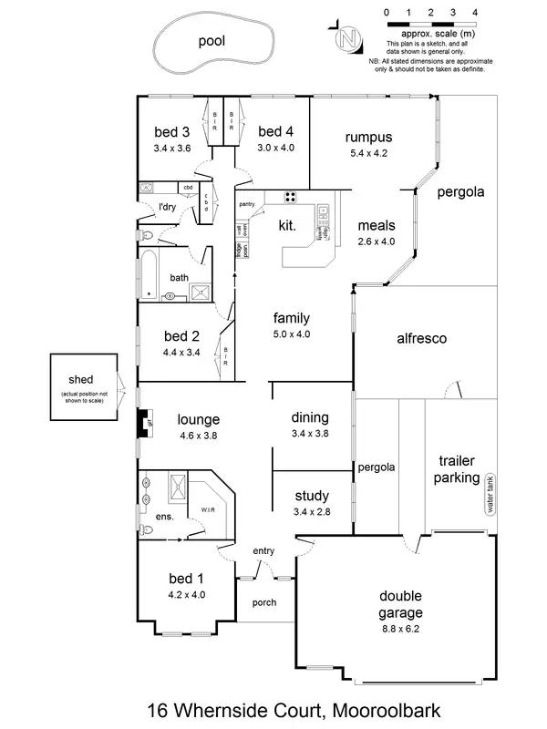 Floorplan of Homely house listing, 16 Whernside Court, Mooroolbark VIC 3138