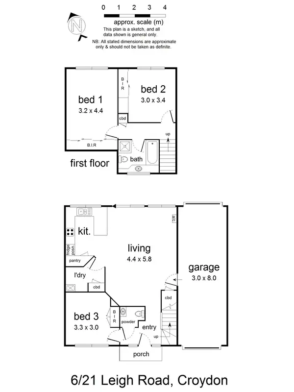 Floorplan of Homely townhouse listing, 6/21 Leigh Road, Croydon VIC 3136