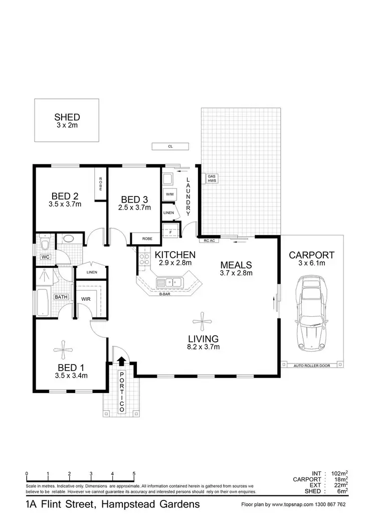 Floorplan of Homely house listing, 1A Flint Street, Hampstead Gardens SA 5086