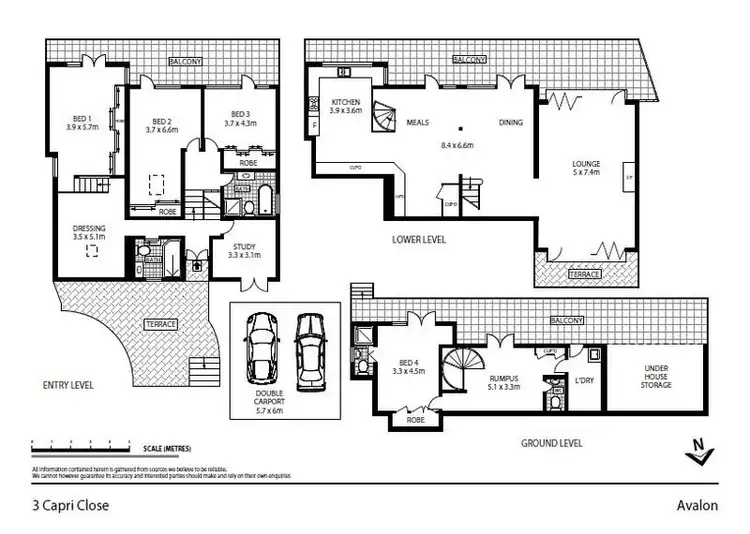 Floorplan of Homely house listing, 3 Capri Close, Avalon NSW 2107