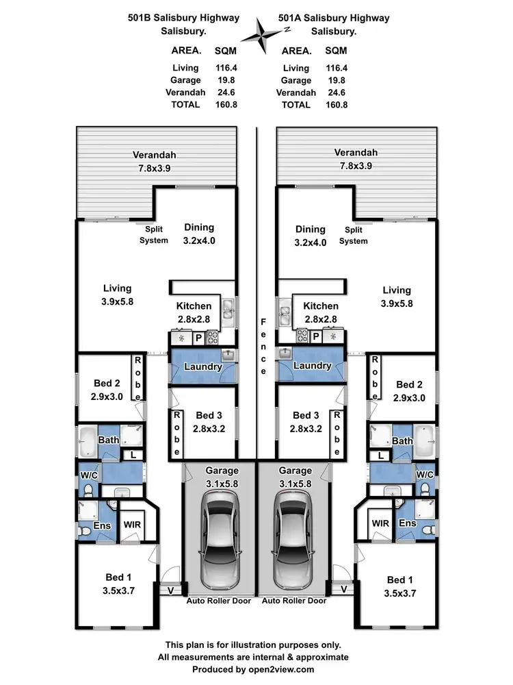 Floorplan of Homely villa listing, 501a & 501b Salisbury Highway, Parafield Gardens SA 5107