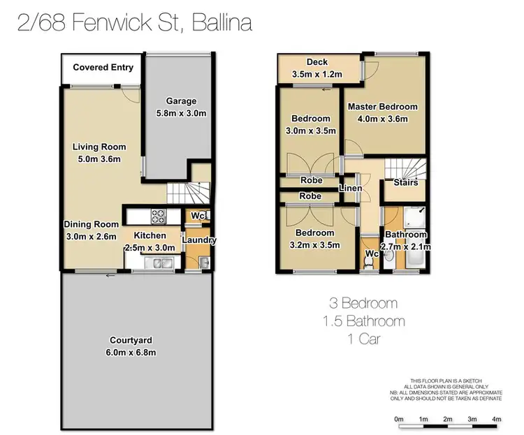 Floorplan of Homely townhouse listing, 2/68 Fenwick Drive, East Ballina NSW 2478