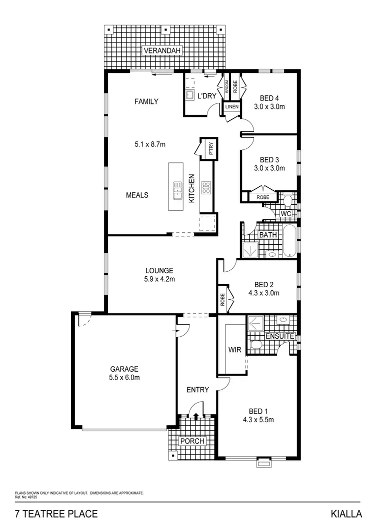 Floorplan of Homely house listing, 7 Teatree Place, Kialla VIC 3631