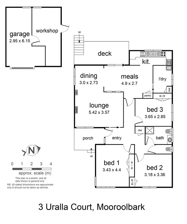 Floorplan of Homely house listing, 3 Uralla Court, Mooroolbark VIC 3138