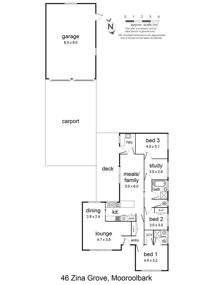 Floorplan of Homely house listing, 46 Zina Grove, Mooroolbark VIC 3138