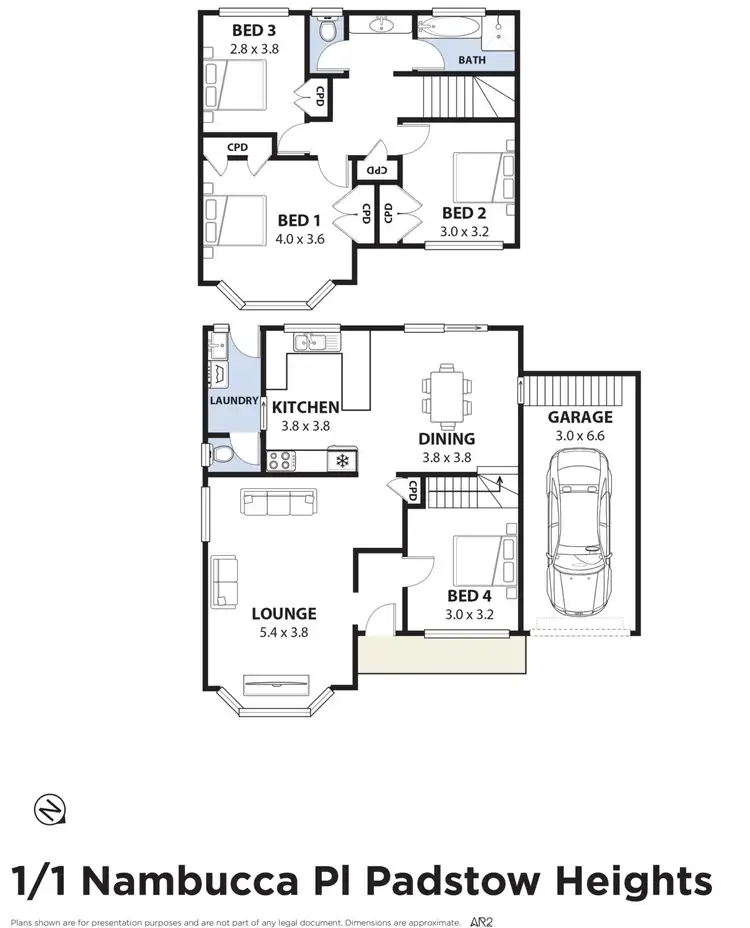 Floorplan of Homely semi-detached listing, 1/1 Nambucca Place, Padstow Heights NSW 2211