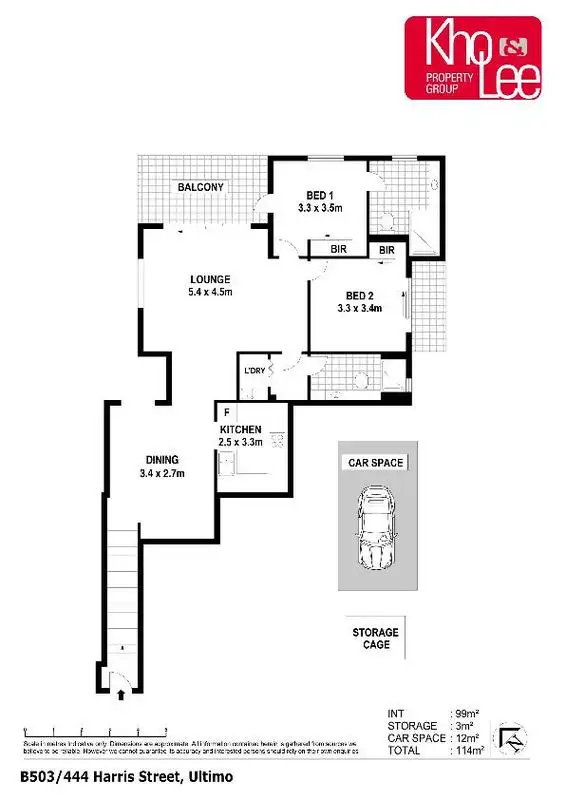 Floorplan of Homely apartment listing, B503/444 Harris Street, Ultimo NSW 2007