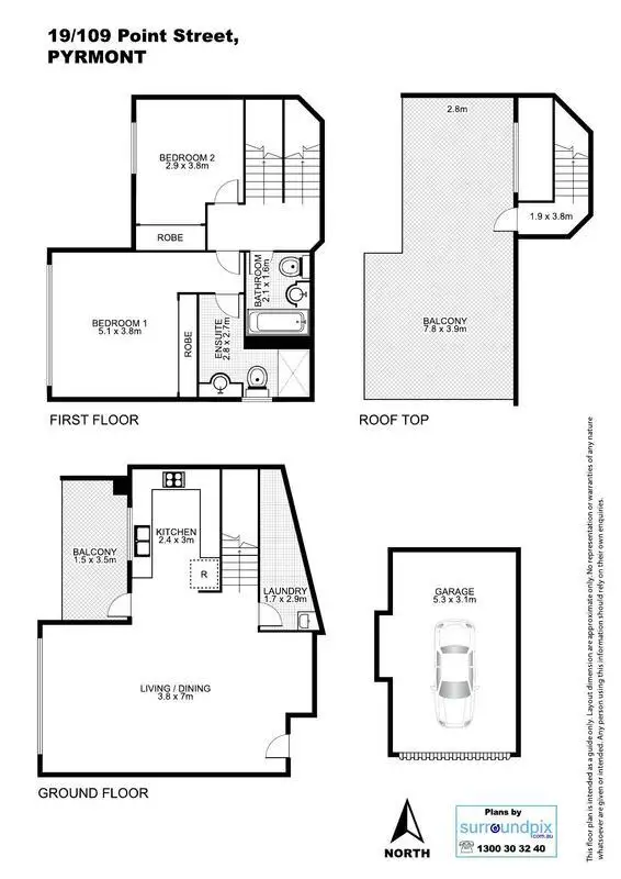 Floorplan of Homely apartment listing, 19/109 Point Street, Pyrmont NSW 2009