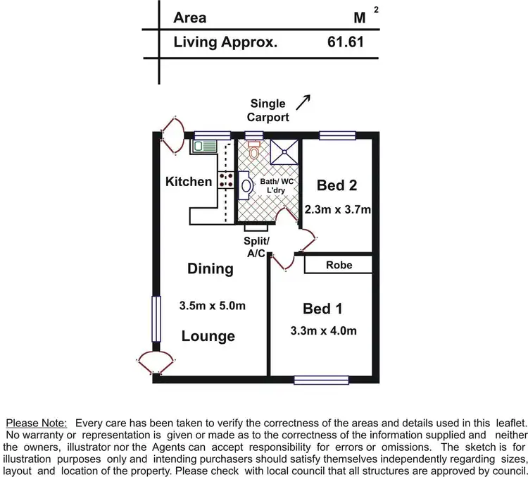 Floorplan of Homely unit listing, 4/1A Darebin Street, Mile End SA 5031