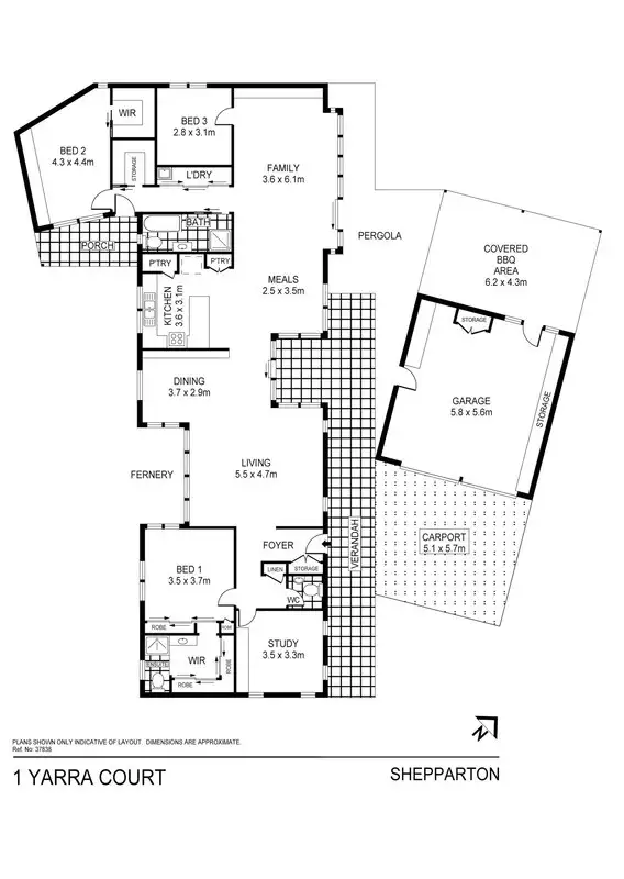 Floorplan of Homely house listing, 1 Yarra Court, Shepparton VIC 3630