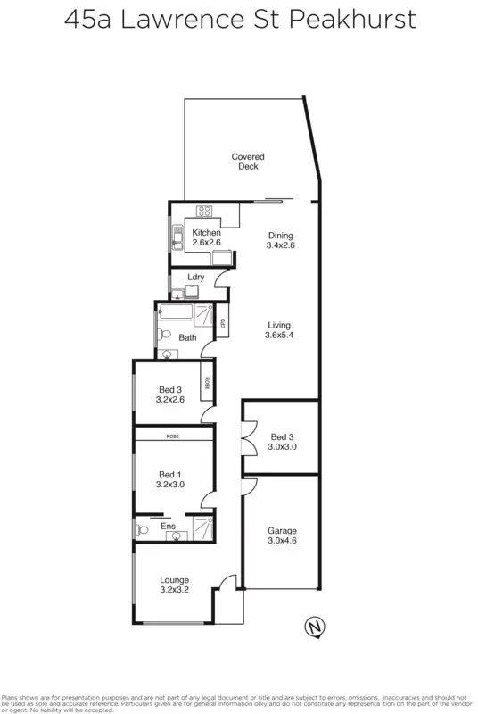 Floorplan of Homely semi-detached listing, 45A Lawrence Street, Peakhurst NSW 2210
