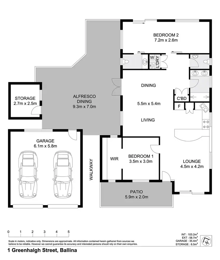 Floorplan of Homely house listing, 1 Greenhalgh Street, Ballina NSW 2478