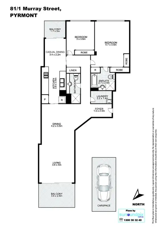 Floorplan of Homely apartment listing, 81/1 Murray Street, Pyrmont NSW 2009