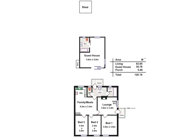 Floorplan of Homely semi-detached listing, 3 & 5 Jeffries Road, Elizabeth South SA 5112