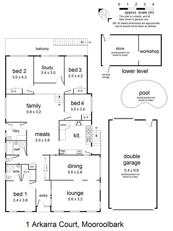 Floorplan of Homely house listing, 1 Arkarra Court, Mooroolbark VIC 3138